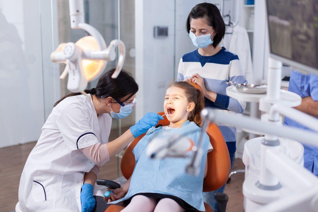 Angled mirror used by dentist doctor