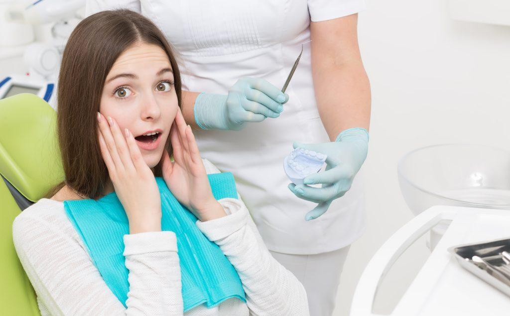 Young woman at dentist's office